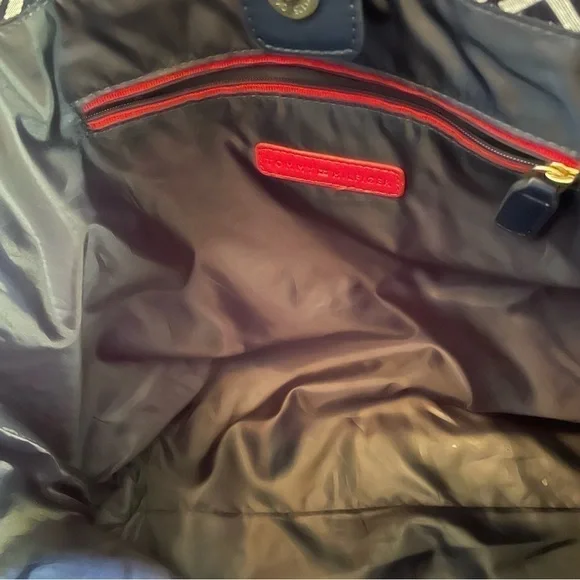 tommy Hilfiger Large Tote Shoulder Handbag Purse Blue - Picture 7 of 10